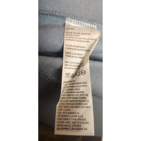 Eddie Bauer Men’s Slate Blue Fleece Sweatshirt Pullover Size M NWT - Picture 9 of 9